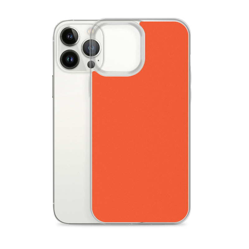 Load image into Gallery viewer, Plain Color Outrageous Orange iPhone Case Clear Bump Resistant Flexible CREATIVETECH