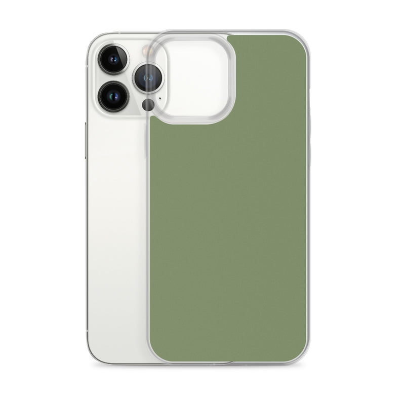 Load image into Gallery viewer, Plain Color Camouflage Green iPhone Case Clear Bump Resistant CREATIVETECH