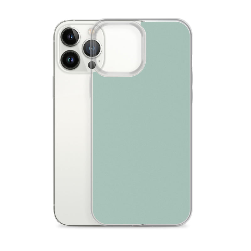 Load image into Gallery viewer, Plain Color Opal Green Blue iPhone Case Clear Bump Resistant CREATIVETECH