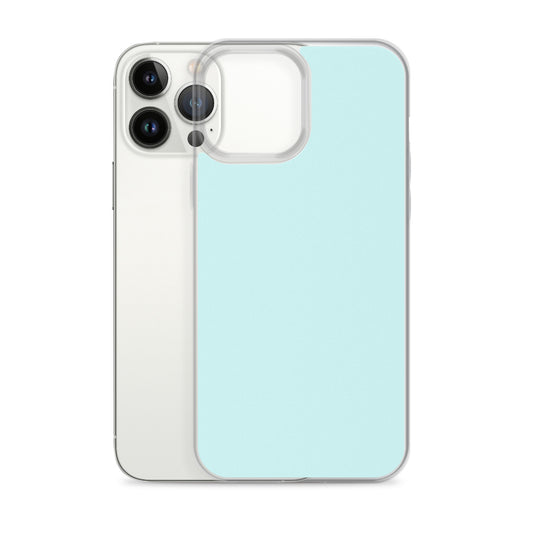 Plain Color Light Cyan Blue iPhone Case Clear Bump Resistant CREATIVETECH