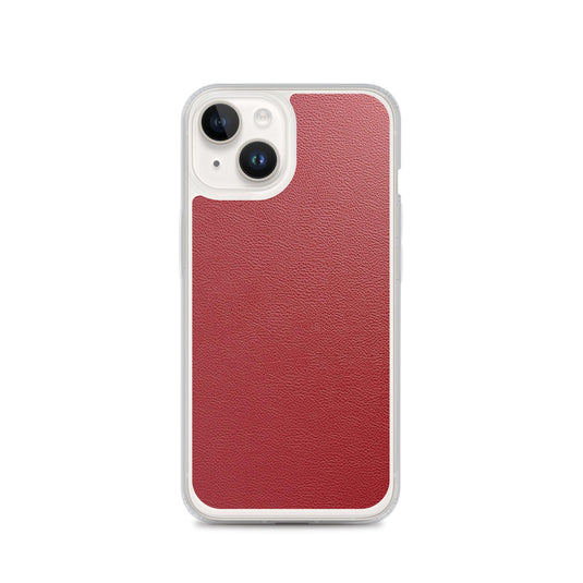 Red Leather Flexible Clear iPhone Case Bump Resistant Corners CREATIVETECH
