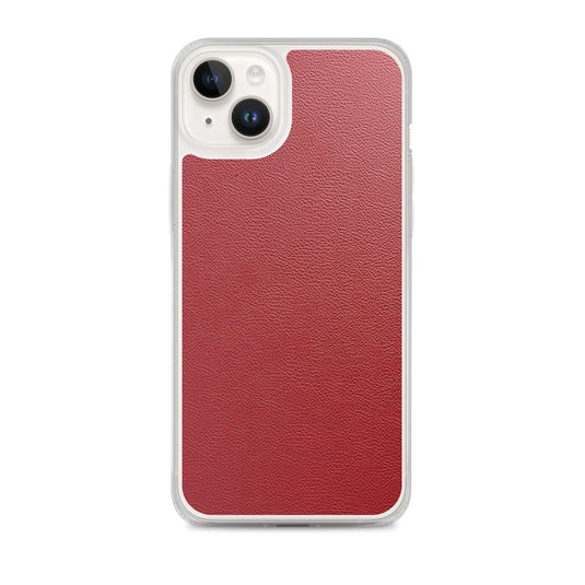 Red Leather Flexible Clear iPhone Case Bump Resistant Corners CREATIVETECH