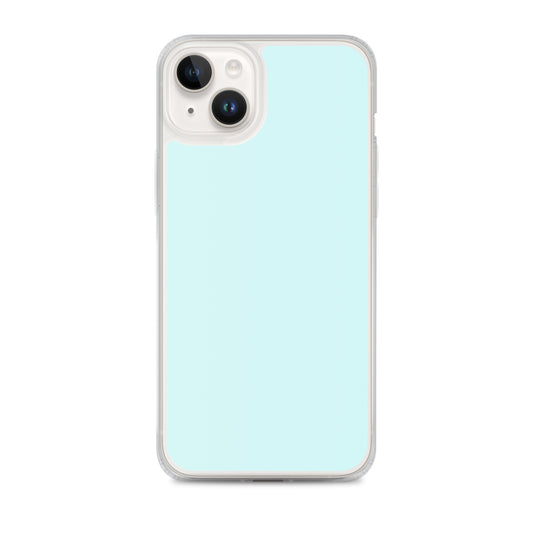 Plain Color Light Cyan Blue iPhone Case Clear Bump Resistant CREATIVETECH