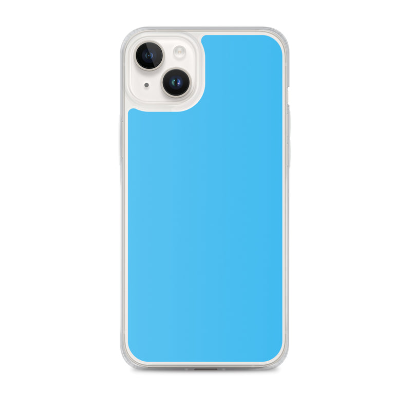 Load image into Gallery viewer, Plain Color Deep Sky Blue iPhone Case Clear Bump Resistant CREATIVETECH