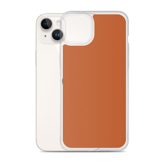 Plain Color Tenne Brown iPhone Case Clear Bump Resistant Flexible CREATIVETECH