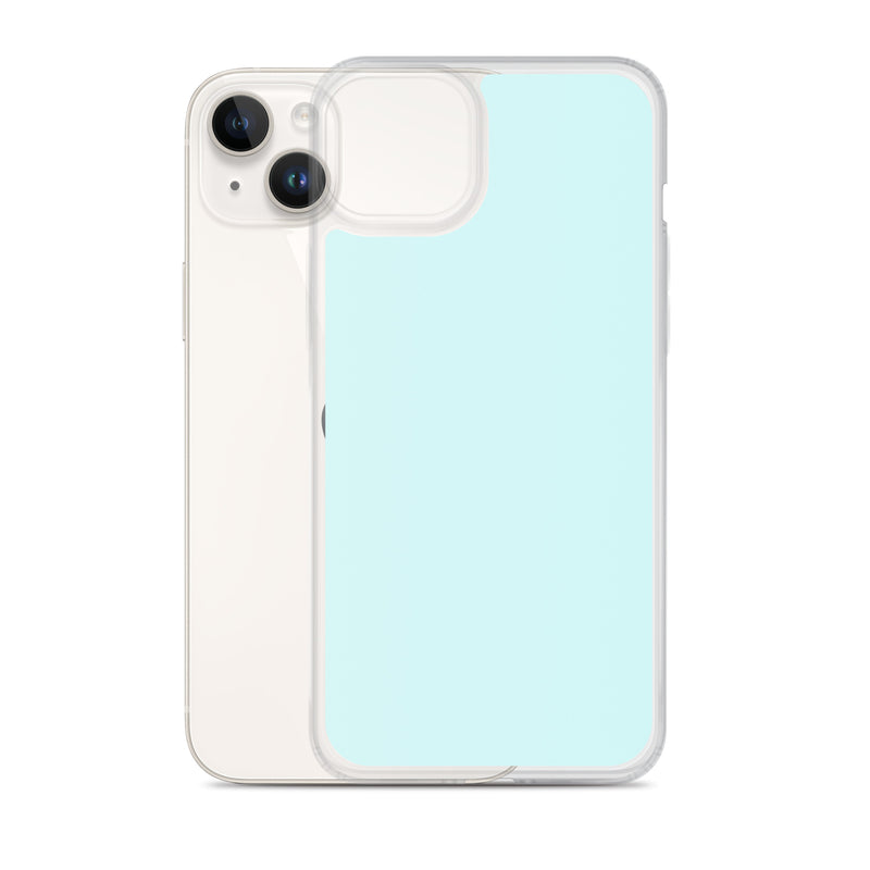 Load image into Gallery viewer, Plain Color Light Cyan Blue iPhone Case Clear Bump Resistant CREATIVETECH