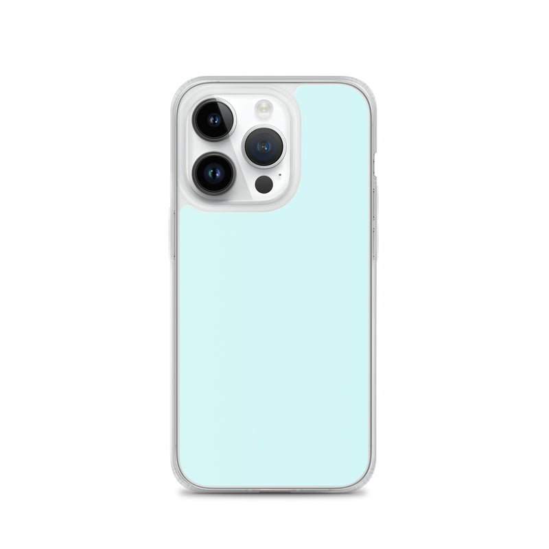 Load image into Gallery viewer, Plain Color Light Cyan Blue iPhone Case Clear Bump Resistant CREATIVETECH