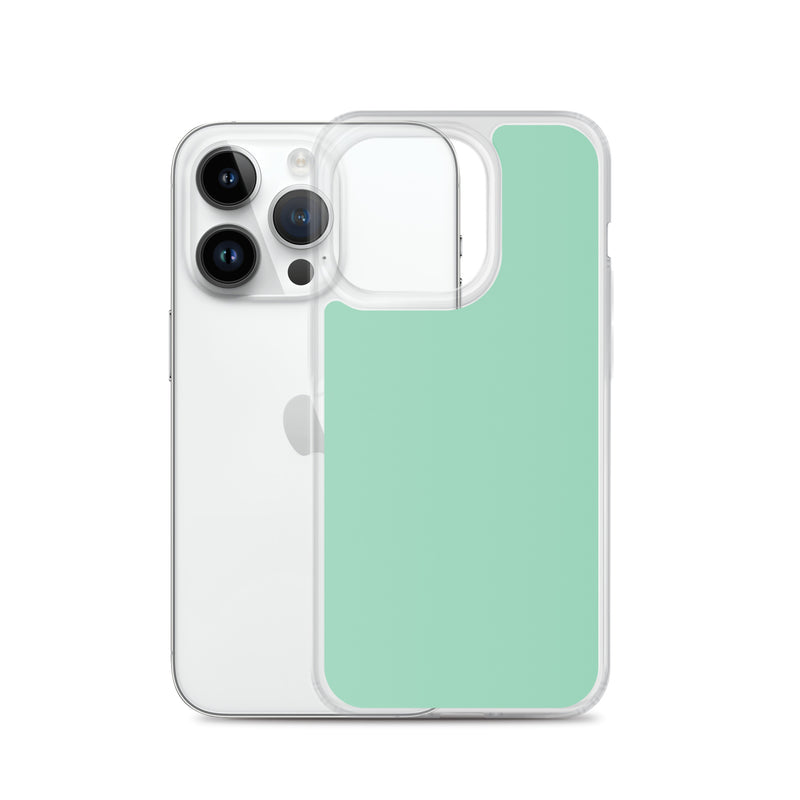 Load image into Gallery viewer, Plain Color Vista Blue Green iPhone Case Clear Bump Resistant CREATIVETECH