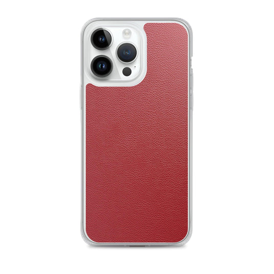 Red Leather Flexible Clear iPhone Case Bump Resistant Corners CREATIVETECH