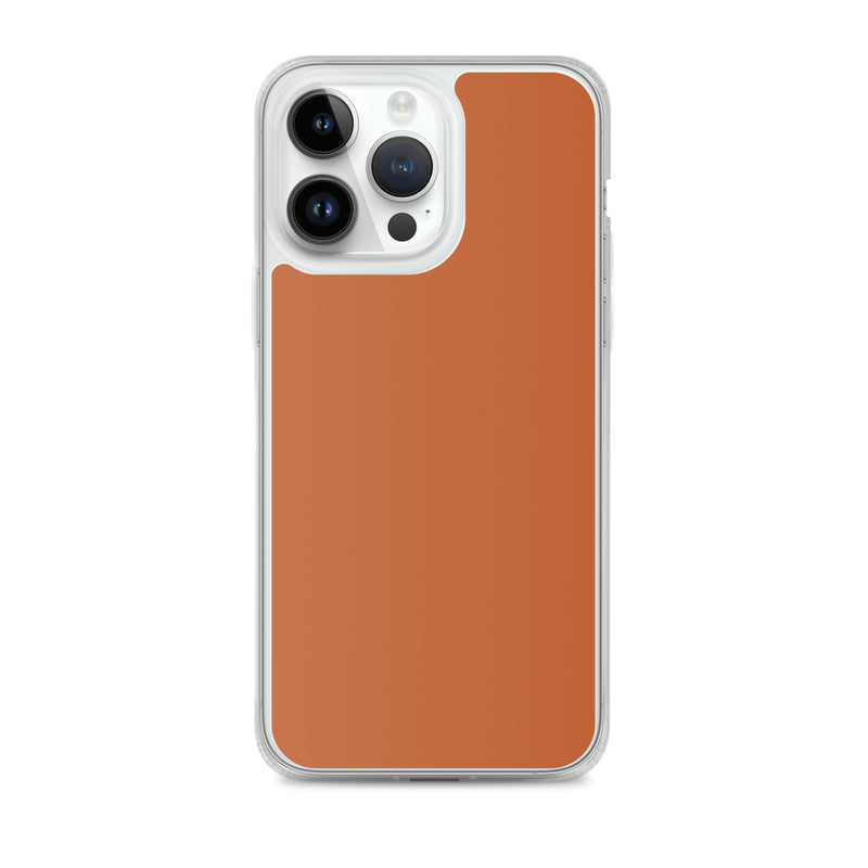Load image into Gallery viewer, Plain Color Tenne Brown iPhone Case Clear Bump Resistant Flexible CREATIVETECH