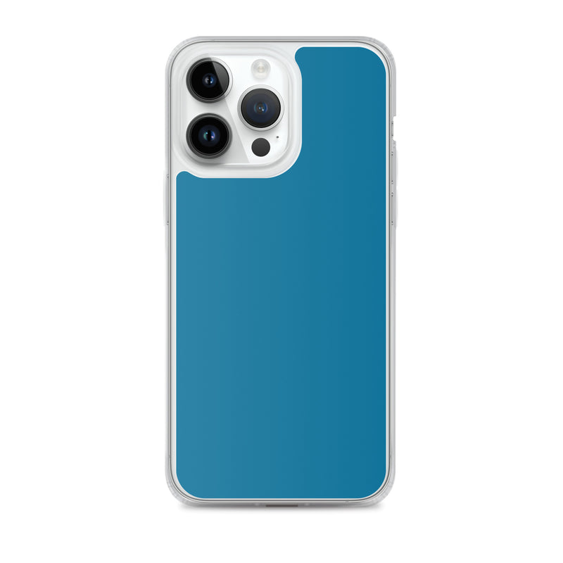 Load image into Gallery viewer, Plain Color Cerulean Blue iPhone Case Clear Bump Resistant CREATIVETECH