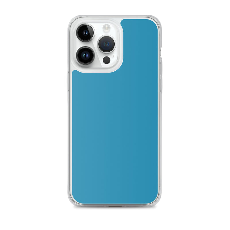 Load image into Gallery viewer, Plain Color Pelurous Blue iPhone Case Clear Bump Resistant CREATIVETECH