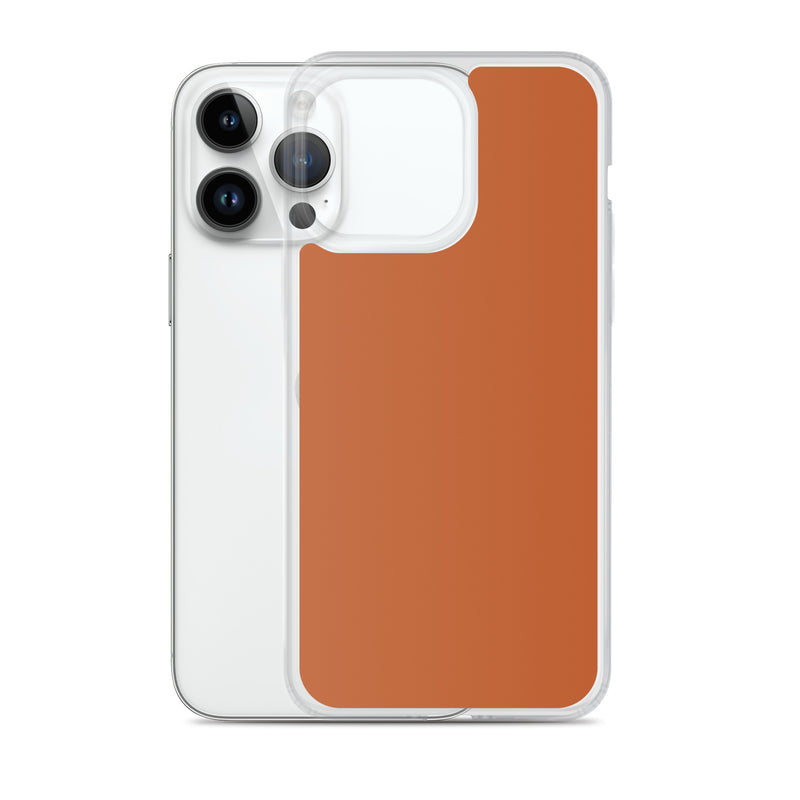 Load image into Gallery viewer, Plain Color Tenne Brown iPhone Case Clear Bump Resistant Flexible CREATIVETECH