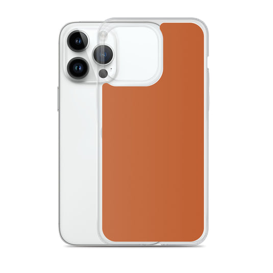 Plain Color Tenne Brown iPhone Case Clear Bump Resistant Flexible CREATIVETECH