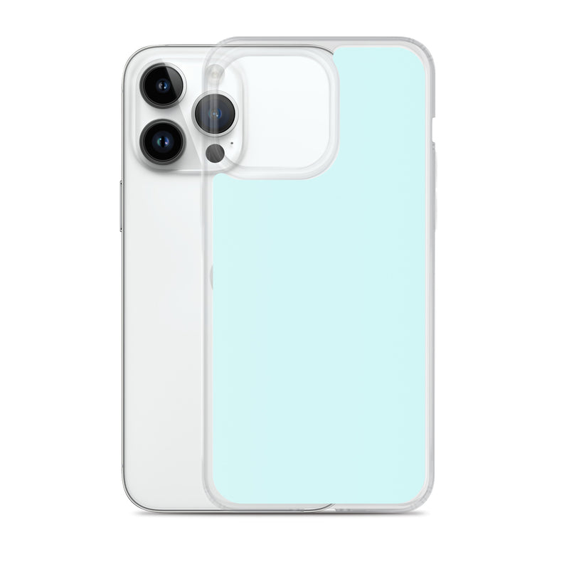 Load image into Gallery viewer, Plain Color Light Cyan Blue iPhone Case Clear Bump Resistant CREATIVETECH