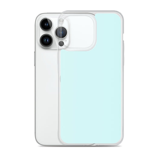 Plain Color Light Cyan Blue iPhone Case Clear Bump Resistant CREATIVETECH