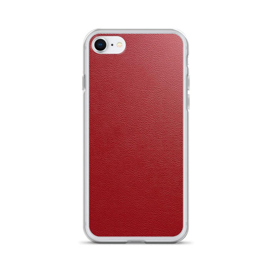 Red Leather Flexible Clear iPhone Case Bump Resistant Corners CREATIVETECH