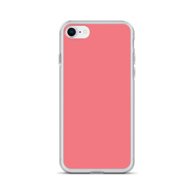 Load image into Gallery viewer, Plain Color Flory Red Pink iPhone Case Clear Bump Resistant Flexible CREATIVETECH