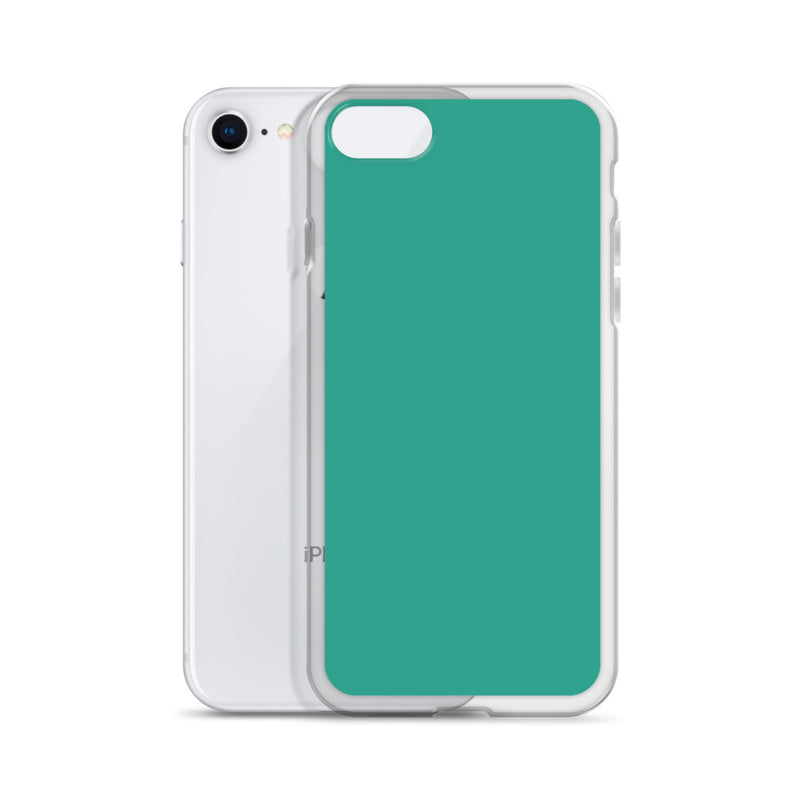 Load image into Gallery viewer, Plain Color Niagara Green iPhone Case Clear Bump Resistant CREATIVETECH