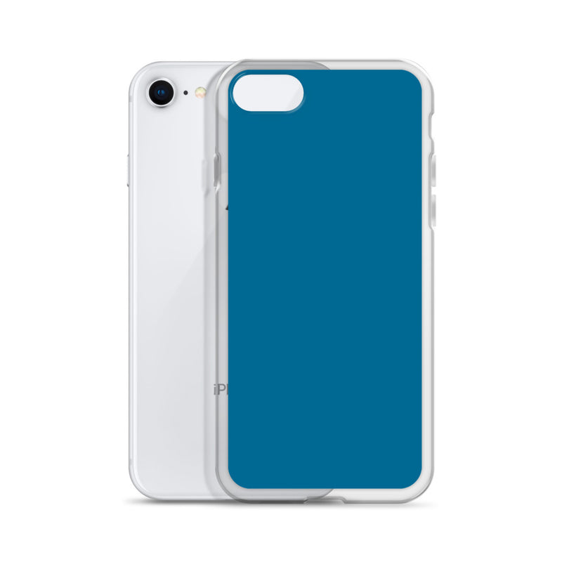 Load image into Gallery viewer, Plain Color Cerulean Blue iPhone Case Clear Bump Resistant CREATIVETECH