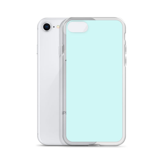 Plain Color Light Cyan Blue iPhone Case Clear Bump Resistant CREATIVETECH