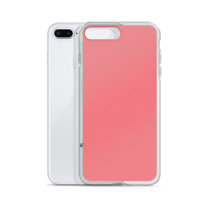 Load image into Gallery viewer, Plain Color Flory Red Pink iPhone Case Clear Bump Resistant Flexible CREATIVETECH