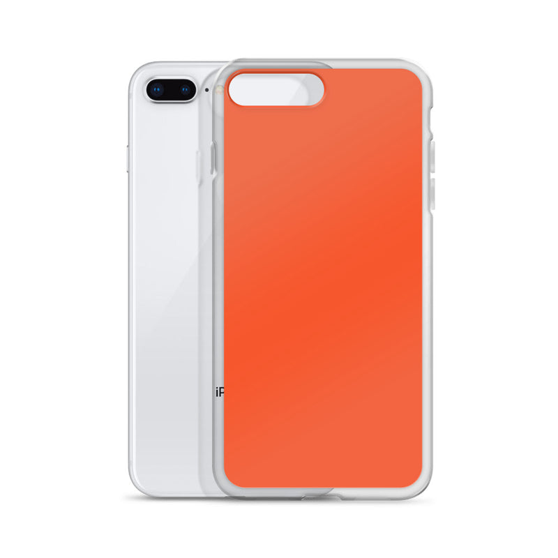 Load image into Gallery viewer, Plain Color Outrageous Orange iPhone Case Clear Bump Resistant Flexible CREATIVETECH