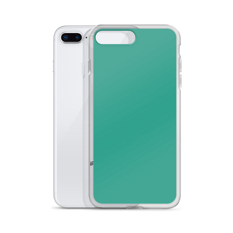 Load image into Gallery viewer, Plain Color Niagara Green iPhone Case Clear Bump Resistant CREATIVETECH