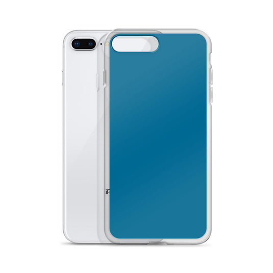 Plain Color Cerulean Blue iPhone Case Clear Bump Resistant CREATIVETECH