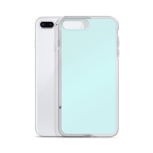 Plain Color Light Cyan Blue iPhone Case Clear Bump Resistant CREATIVETECH