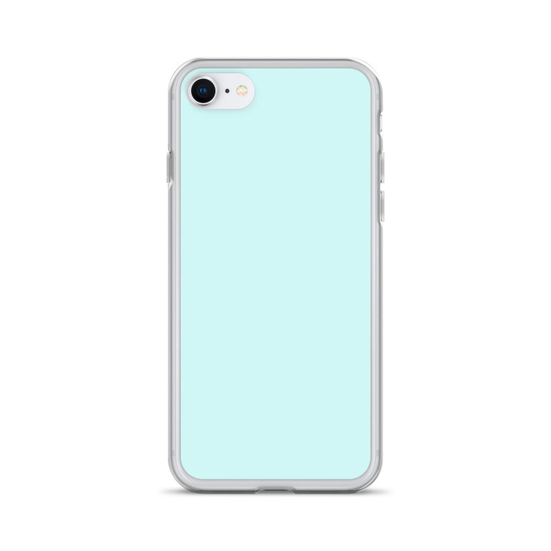 Load image into Gallery viewer, Plain Color Light Cyan Blue iPhone Case Clear Bump Resistant CREATIVETECH