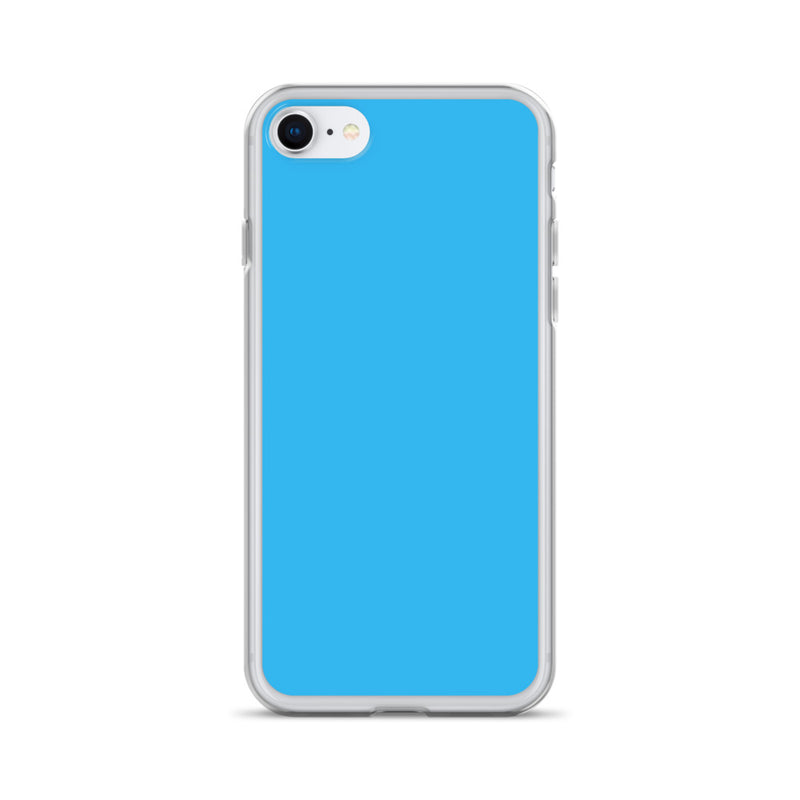 Load image into Gallery viewer, Plain Color Deep Sky Blue iPhone Case Clear Bump Resistant CREATIVETECH
