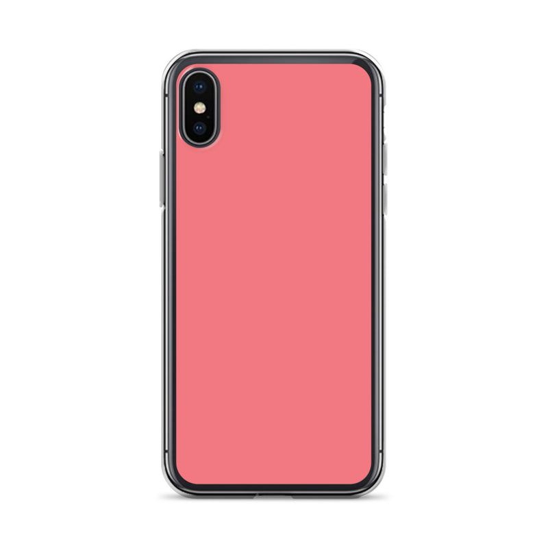 Load image into Gallery viewer, Plain Color Flory Red Pink iPhone Case Clear Bump Resistant Flexible CREATIVETECH