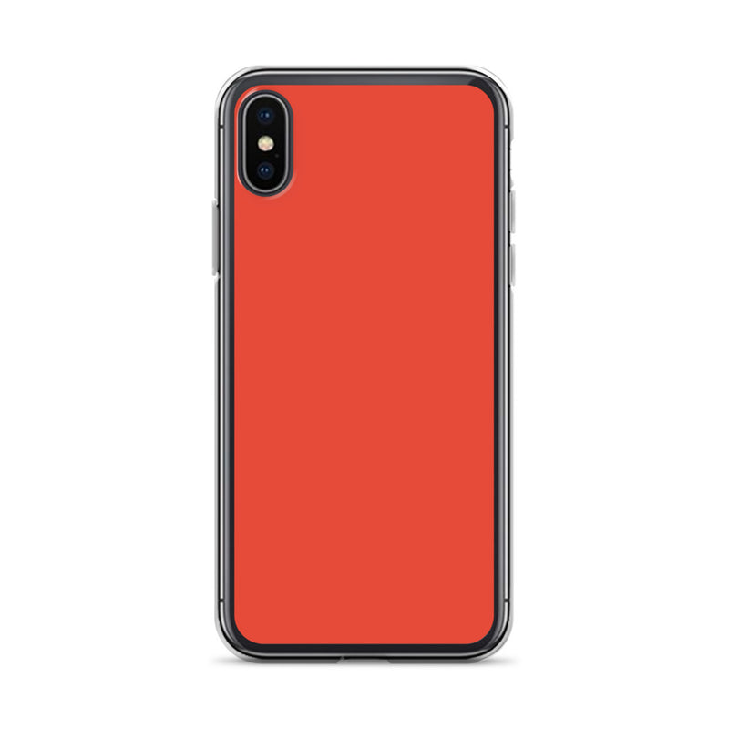 Load image into Gallery viewer, Plain Color Orange Red iPhone Case Clear Bump Resistant Flexible CREATIVETECH