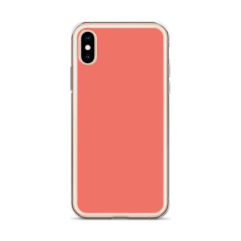 Load image into Gallery viewer, Plain Color Geraldine Orange Red Pink iPhone Case Clear Bump Resistant Flexible CREATIVETECH