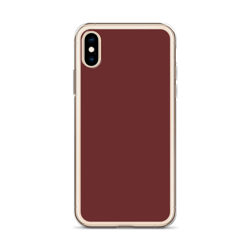 Load image into Gallery viewer, Plain Color Auburn Red iPhone Case Clear Bump Resistant Flexible CREATIVETECH