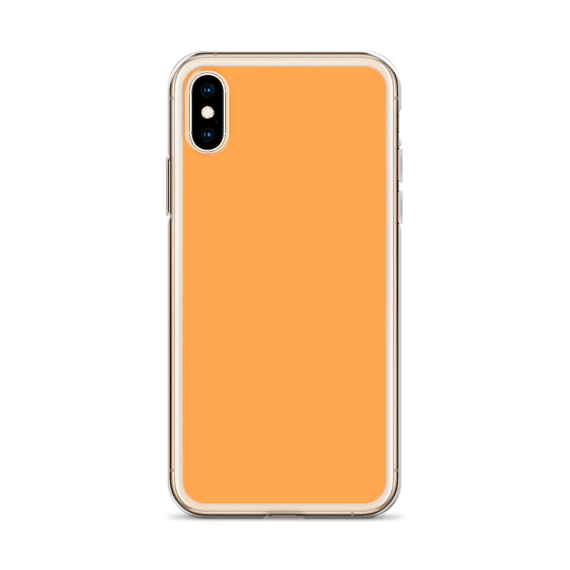 Load image into Gallery viewer, Plain Color Texas Rose Orange iPhone Case Clear Bump Resistant Flexible CREATIVETECH