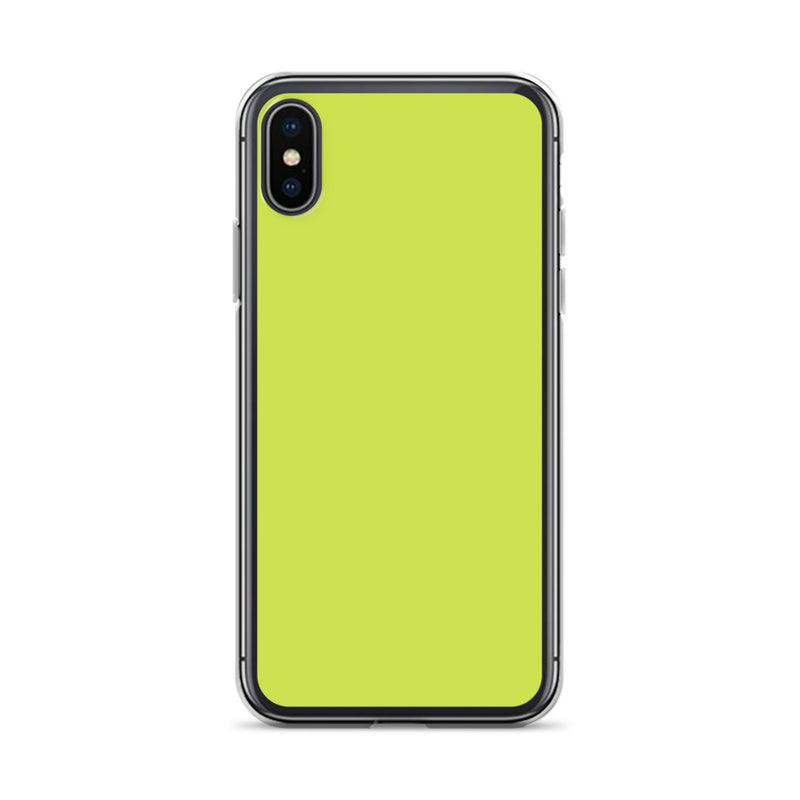 Load image into Gallery viewer, Plain Color Mindaro Green iPhone Case Clear Bump Resistant CREATIVETECH