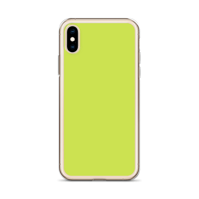 Load image into Gallery viewer, Plain Color Mindaro Green iPhone Case Clear Bump Resistant CREATIVETECH