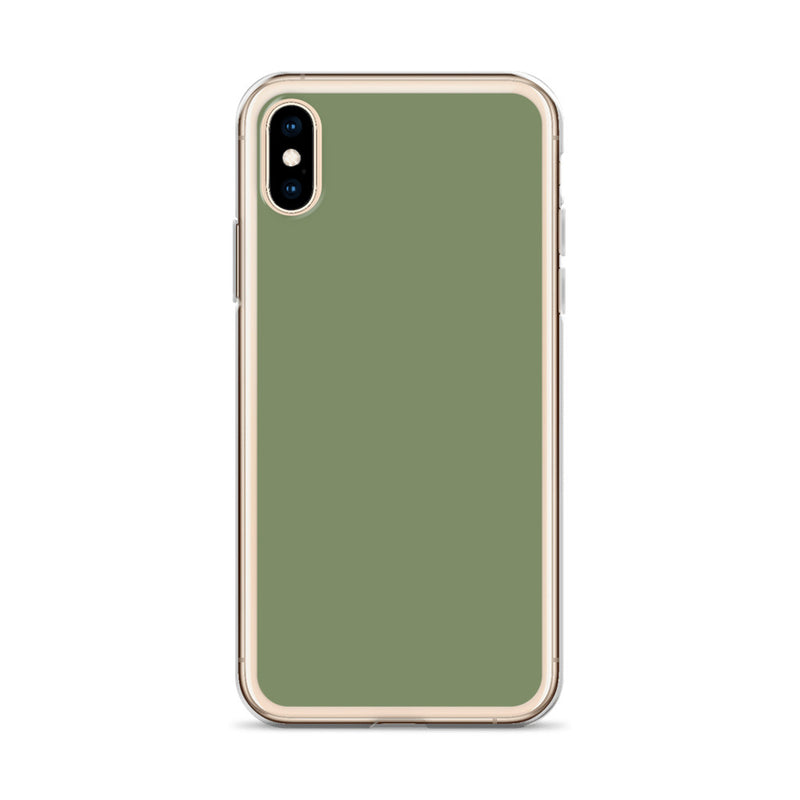 Load image into Gallery viewer, Plain Color Camouflage Green iPhone Case Clear Bump Resistant CREATIVETECH