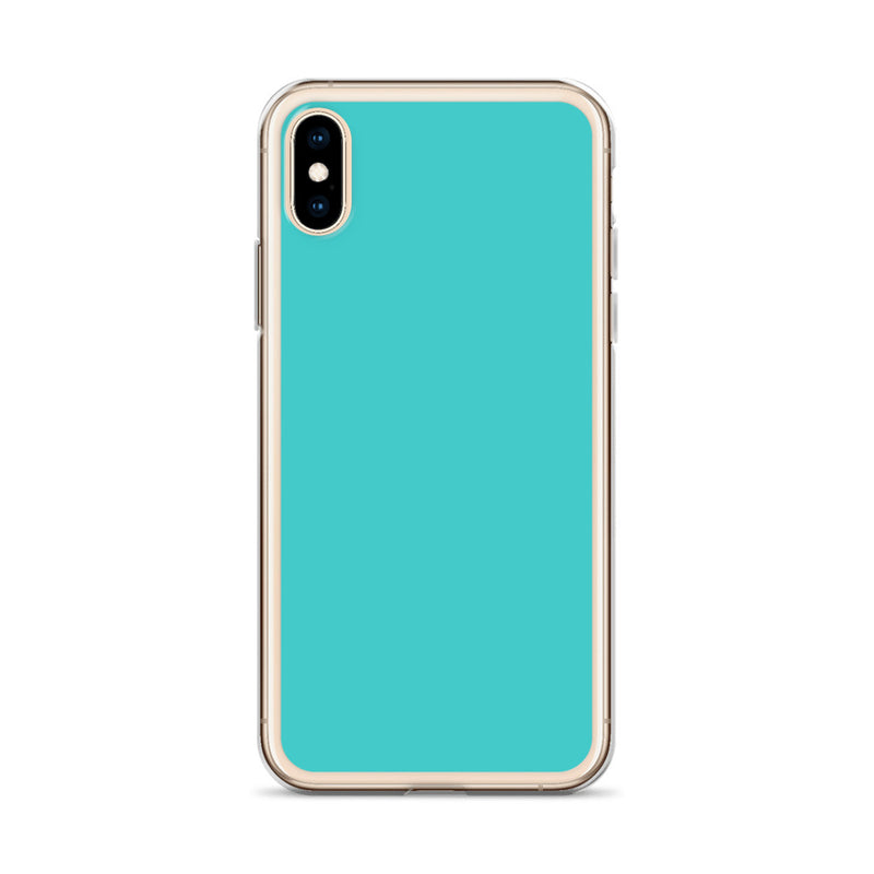 Load image into Gallery viewer, Plain Color Turquoise Blue iPhone Case Clear Bump Resistant CREATIVETECH