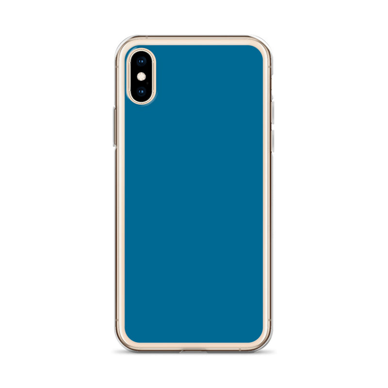 Load image into Gallery viewer, Plain Color Cerulean Blue iPhone Case Clear Bump Resistant CREATIVETECH
