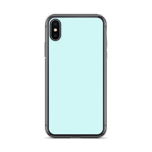 Plain Color Light Cyan Blue iPhone Case Clear Bump Resistant CREATIVETECH