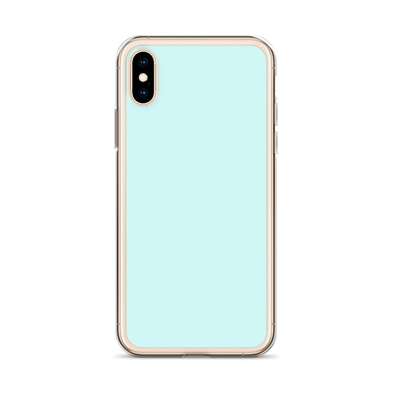 Load image into Gallery viewer, Plain Color Light Cyan Blue iPhone Case Clear Bump Resistant CREATIVETECH
