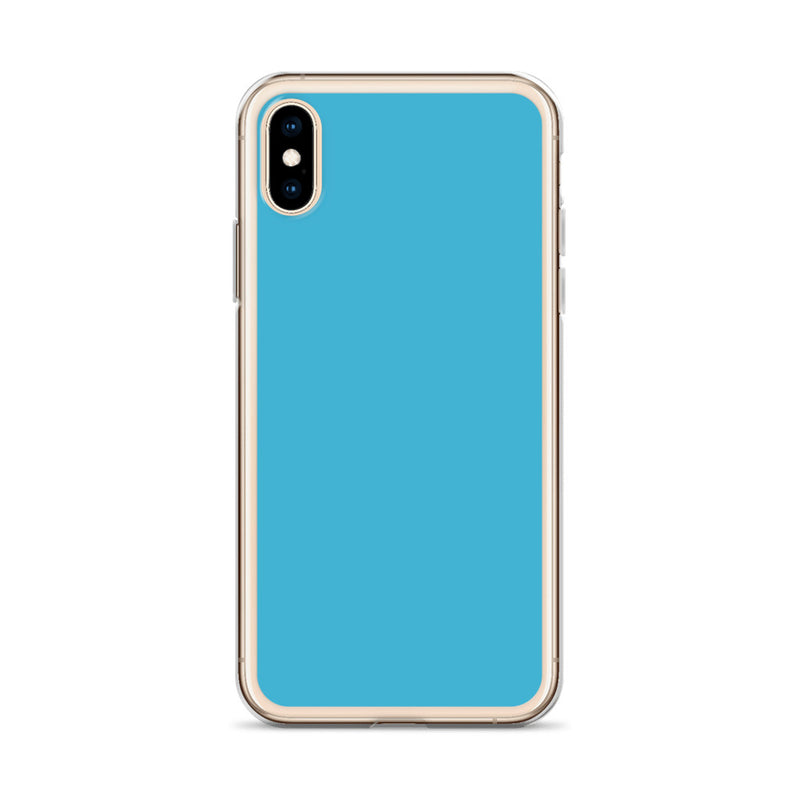Load image into Gallery viewer, Plain Color Summer Sky Blue iPhone Case Clear Bump Resistant CREATIVETECH