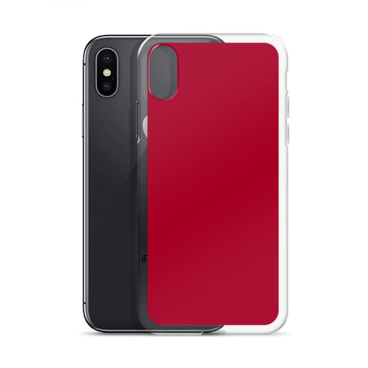 Plain Color Carmine Red iPhone Case Clear Bump Resistant Flexible CREATIVETECH
