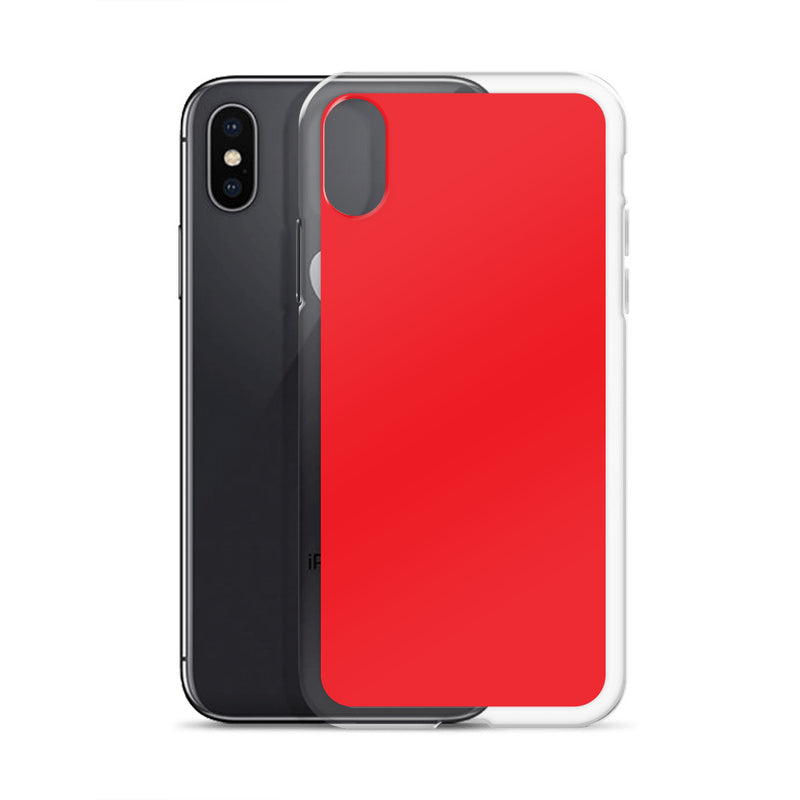 Load image into Gallery viewer, Plain Color Alizarin Red iPhone Case Clear Bump Resistant Flexible CREATIVETECH