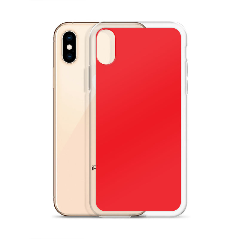 Load image into Gallery viewer, Plain Color Alizarin Red iPhone Case Clear Bump Resistant Flexible CREATIVETECH