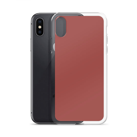 Plain Color Roof Terracotta Red iPhone Case Clear Bump Resistant Flexible CREATIVETECH