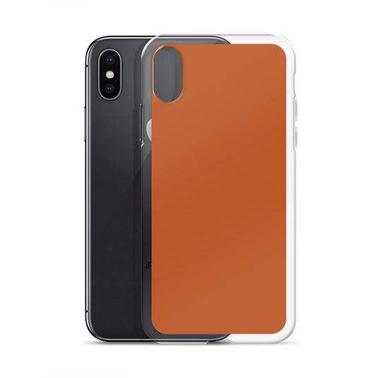 Plain Color Tenne Brown iPhone Case Clear Bump Resistant Flexible CREATIVETECH